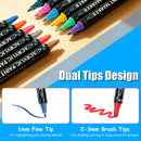 Dual Tip Acrylic Paint Markers Set - Water-Based & Quick-Dry