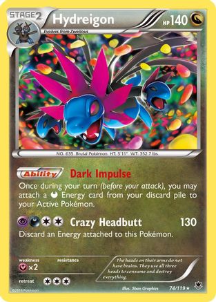 Hydreigon 074/119 - XY  Phantom Forces Reverse Holofoil