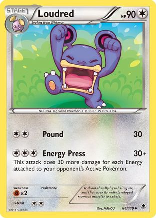 Loudred 084/119 - XY  Phantom Forces Reverse Holofoil