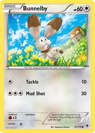 Bunnelby 087/119 - XY  Phantom Forces Reverse Holofoil