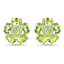 18K White Gold Plated 9.26 Carat Genuine Peridot and White Topaz .925 Sterling Silver Earrings
