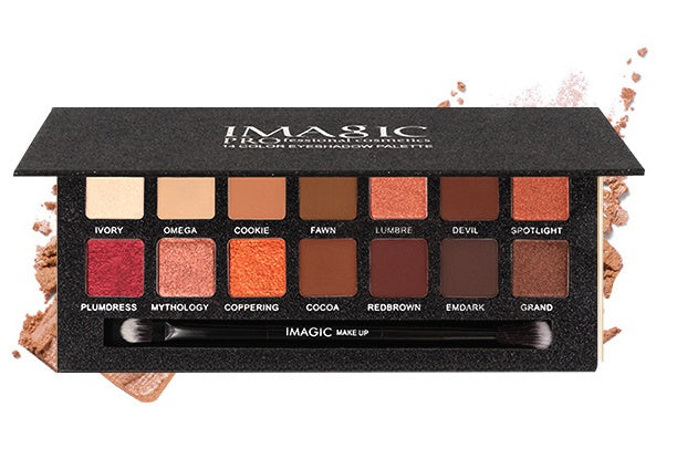 14-Color Eyeshadow Palette: Cool and Warm Tones for Brightening Complexion