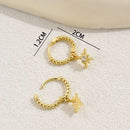 18K Eight Awn Star Stud Earrings