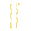 14K Yellow Gold Five Link Paperclip Chain Earrings