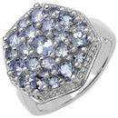 1.61 Carat Genuine Tanzanite .925 Sterling Silver Ring