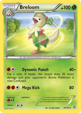 Breloom 016/160 - XY  Primal Clash Reverse Holofoil