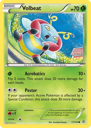 Volbeat 017/160 - XY  Primal Clash Reverse Holofoil