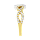 10K Two Tone Color 5/8 Cttw Diamond Kite and Twist Shank Ring (H-I Color,SI2-I1 Clarity)
