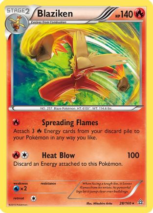 Blaziken 028/160 - XY  Primal Clash Reverse Holofoil