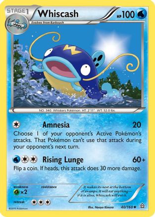 Whiscash 040/160 - XY  Primal Clash Reverse Holofoil