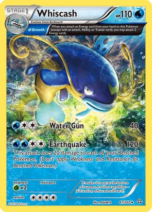 Whiscash (Alpha) 041/160 - XY  Primal Clash Reverse Holofoil
