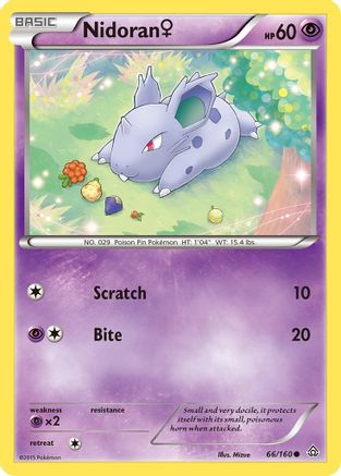 Nidoran (F) 066/160 - XY  Primal Clash Reverse Holofoil
