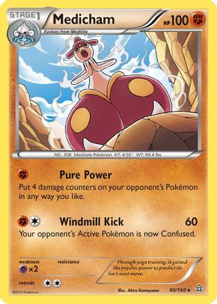Medicham 080/160 - XY  Primal Clash Reverse Holofoil