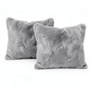 Infinity Home Throw Pillows Faux Fur 18 x 18 Set of 2 Gray Square Home Decor