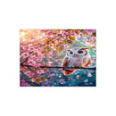 Personalized Owl Cherry Blossom Wooden Puzzle with Name | Photorealistic Fantasy Art | 60 Pieces | Gift for Her