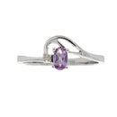 .02ct Amethyst Diamond Ring 10KT White Gold