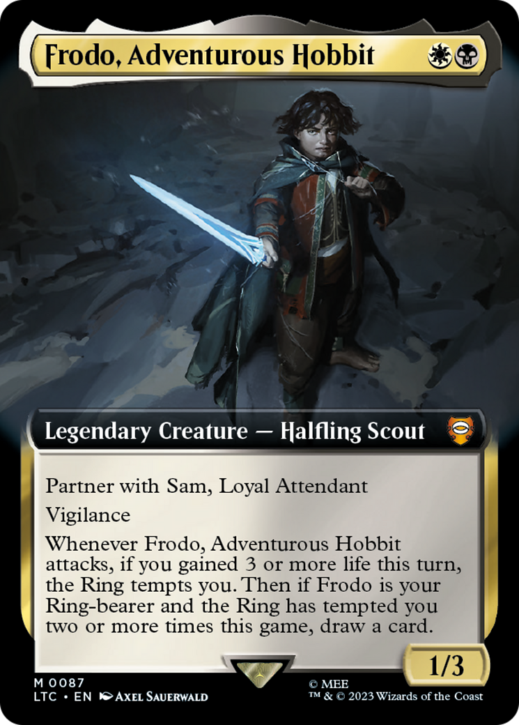 Frodo, Adventurous Hobbit (LTC-087) - Tales of Middle-earth Commander: (Extended Art) Foil