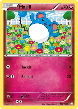 Marill 102/160 - XY  Primal Clash Reverse Holofoil
