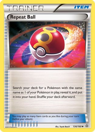 Repeat Ball 136/160 - XY  Primal Clash Reverse Holofoil