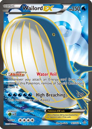 Wailord EX (Full Art) 147/160 - XY  Primal Clash Holofoil