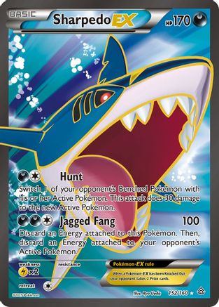 Sharpedo EX (Full Art) 152/160 - XY  Primal Clash Holofoil