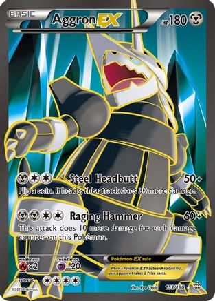 Aggron EX (Full Art) 153/160 - XY  Primal Clash Holofoil