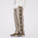 Side Stripes Love Embroidered Velvet Sweatpants Men