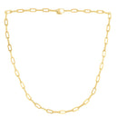 14k Yellow Gold Diamante Paperclip Chain Necklace (4.00 mm)