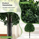 28 Inches Artificial Boxwood Topiary Ball Tree Set of 2 with Ground Spike-Green