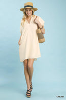 Umgee Linen Blend Ruffle Dress