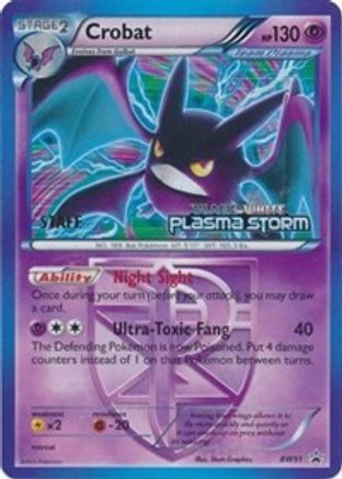 Crobat (Team Plasma) (Prerelease) [Staff] BW51 - Black and White Promos Holofoil