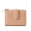 Simple Retro Solid Color Zipper Clasp Mini Short Wallet