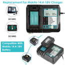 Rapid Charger Replacement Fit for Makita 14.4-18V Battery BL1860 BL1830 BL1850 with_x000B__x000B_LCD Display USB Port