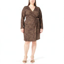 Michael Michael Kors Plus Size Animal-Print Faux-Wrap Dress – Suntan, Size 3X