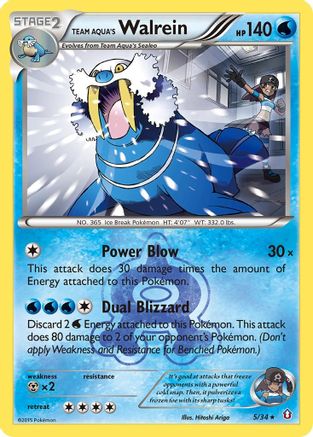 Team Aqua's Walrein 005/34 - Double Crisis Holofoil