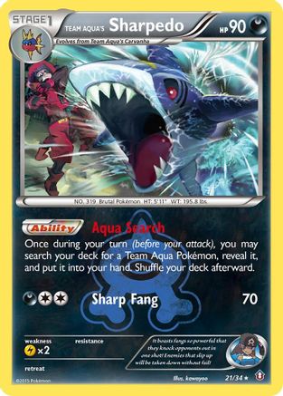 Team Aqua's Sharpedo 021/34 - Double Crisis Holofoil