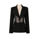 Lace Boning Waist-Cinching Blazer For Women