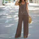 European and American spring/summer casual solid color vest and pants set