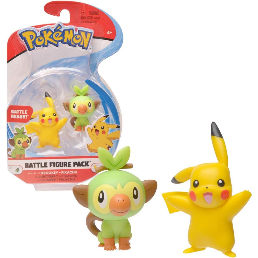 Pokemon Battle Figures Grookey + Pikachu Green
