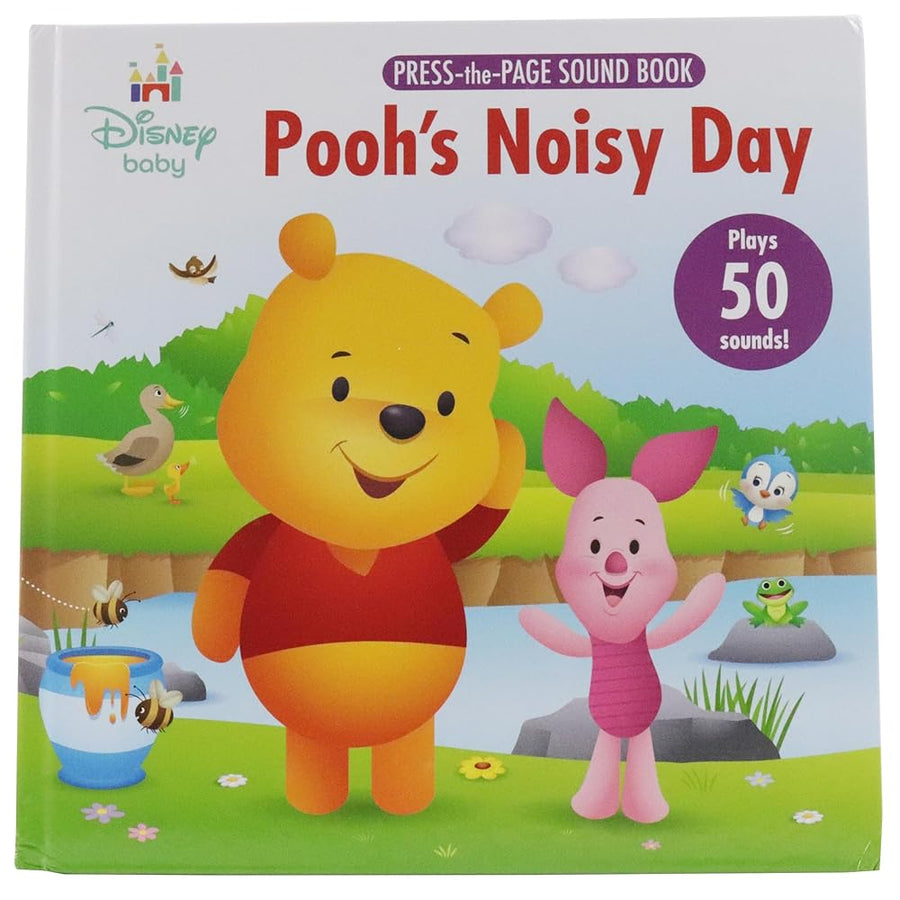 Disney Baby Winnie the Pooh - Pooh’s Noisy Day - Press-the-Page Sound Book - Plays 50 Sounds! - PI Kids