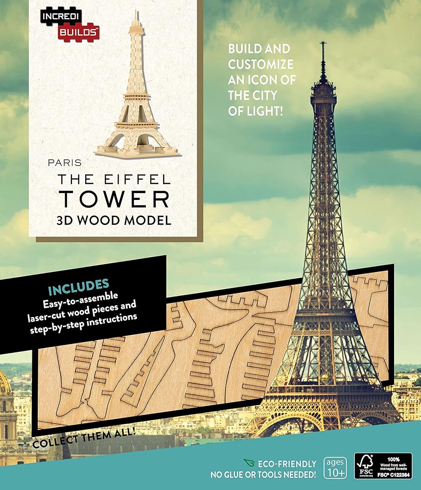 IncrediBuilds: Paris: Eiffel Tower 3D Wood Model