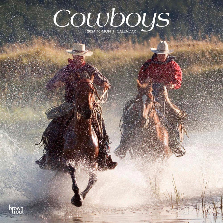 Cowboys | 2024 12 x 24 Inch Monthly Square Wall Calendar | BrownTrout | USA United States of America Rural Country