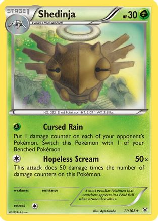 Shedinja 011/108 - XY  Roaring Skies Reverse Holofoil