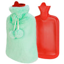 2L Hot Water Bottle w/ Plush Cover Classic Natural Rubber Hot Water Bag Feet WarmerÊFor Pain Relief Hot Compress Heat Therapy Warm Neck Shoulders