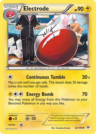 Electrode 022/108 - XY  Roaring Skies Reverse Holofoil