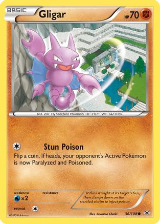 Gligar 036/108 - XY  Roaring Skies Reverse Holofoil