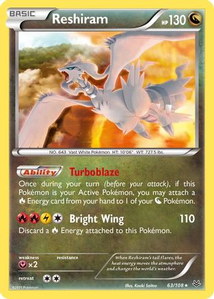 Reshiram 063/108 - XY  Roaring Skies Reverse Holofoil