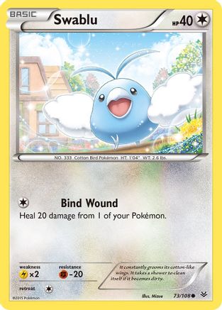 Swablu 073/108 - XY  Roaring Skies Reverse Holofoil