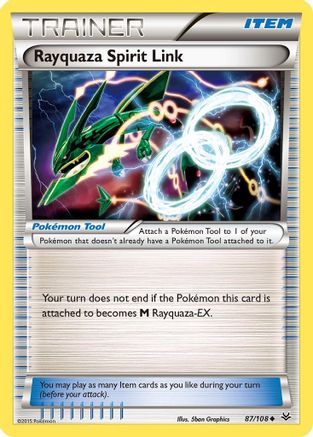 Rayquaza Spirit Link 087/108 - XY  Roaring Skies Reverse Holofoil