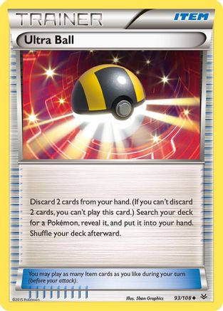 Ultra Ball 093/108 - XY  Roaring Skies Reverse Holofoil